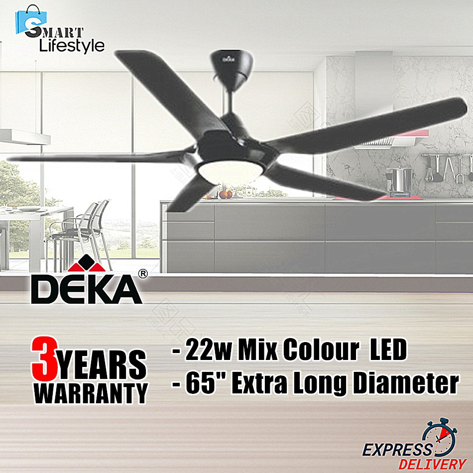Deka 65 Extra Long Ceiling Fan With Led Light Remote Control Dk338l Shopee Malaysia