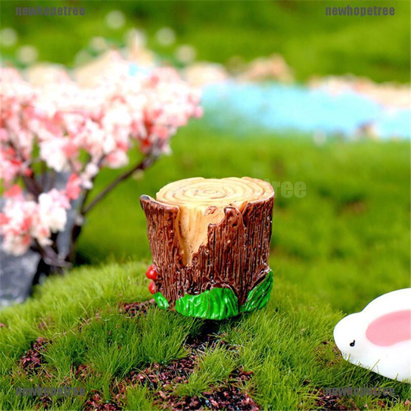 Catchy Stump Stool Resin Ature Figurine Garden Dollhouse Decor