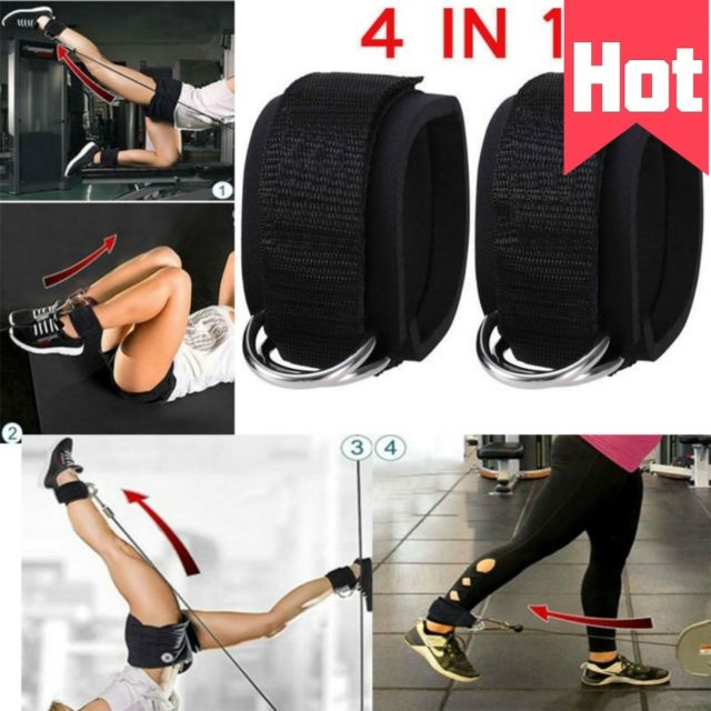💯ReadyStock-2pcs Ankle Strap Leg Gym Cable Attachment Pulley Machine ...