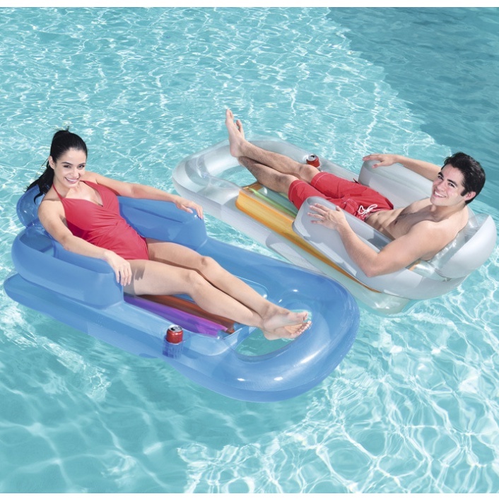 [gedonMY] Water Chair Inflatable Swimming Lounge, Comfortable Swimming Pools Armrest Lounger Bed Hammock Vacation Relaxing Buoyancy Backrest Mat