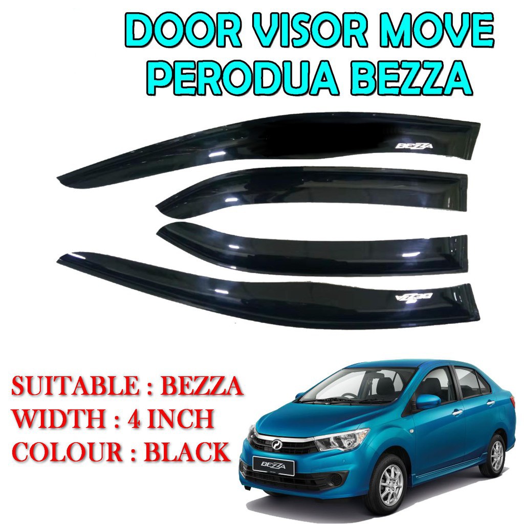 Perodua Bezza Door Visor Move Wind Deflector (4 pcs ) | Shopee Malaysia