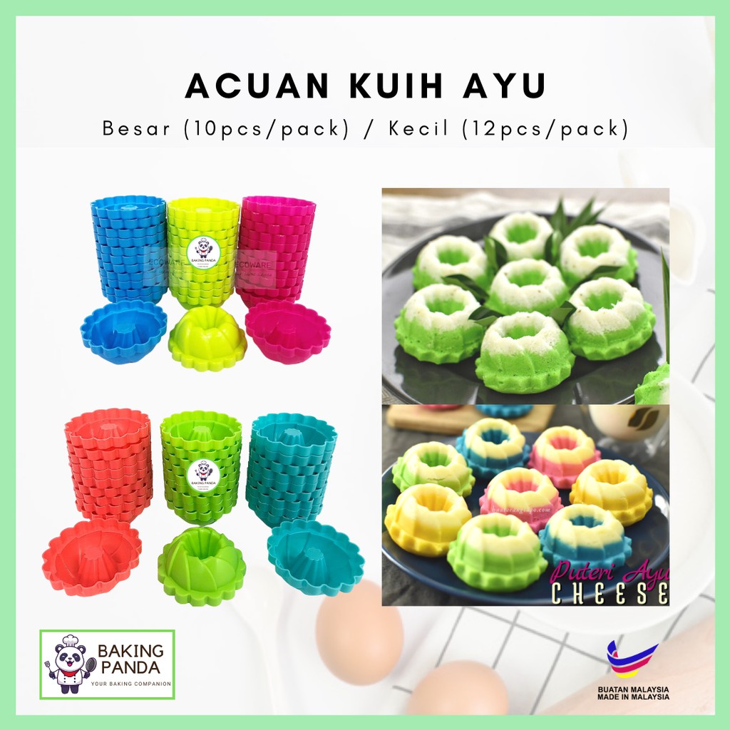 Acuan Kuih Ayu (10/12 pcs per pack) / Jelly Mould / Kuih Apam Puteri Seri Ayu / Muffin Cup / Acuan Kukus Apam