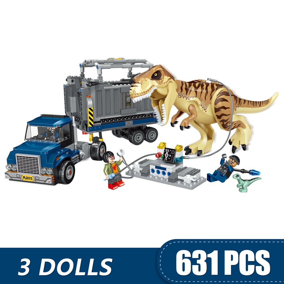 jurassic world t rex transport lego