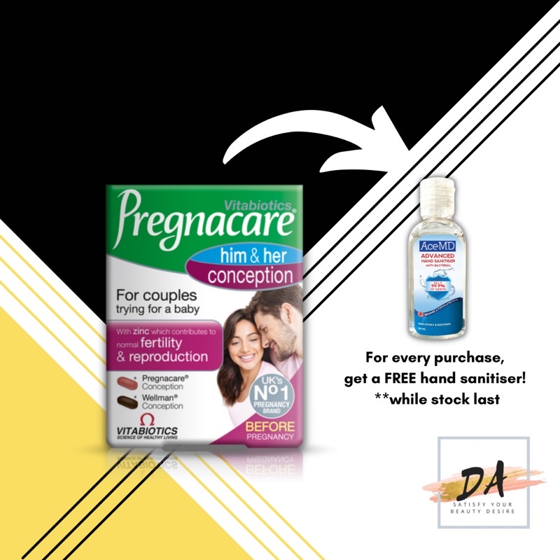 Readystock Vitabiotics Pregnacare Him And Her Conception 60 Tablets Shopee Malaysia