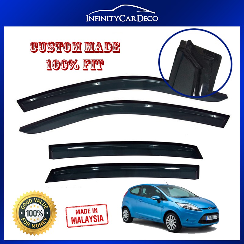 FOR Ford Fiesta/ST Hatchback Sedan window visor car rain shield deflectors  awning trim cover exterior rain cover car accessories - AliExpress