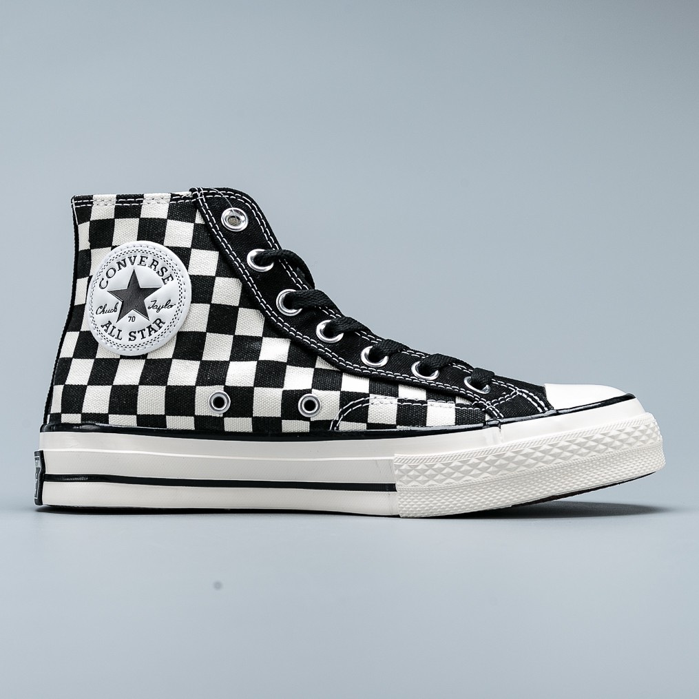 black and white checkered converse