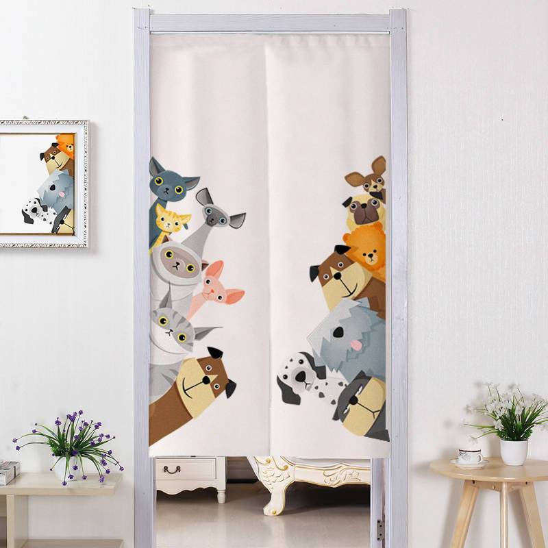 Japanese Door Curtain Cloth Partition Curtain Kitchen Cartoon