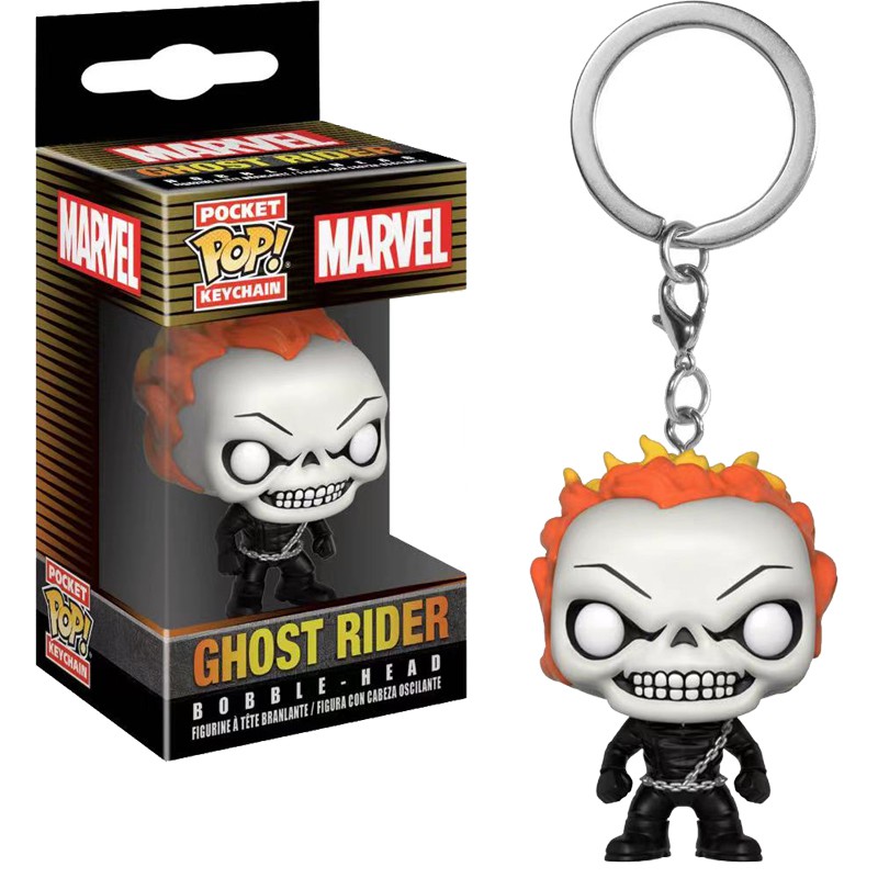 Funko POP！《Ghost Rider》Keychain Action Figure Keyring Toys model Dolls