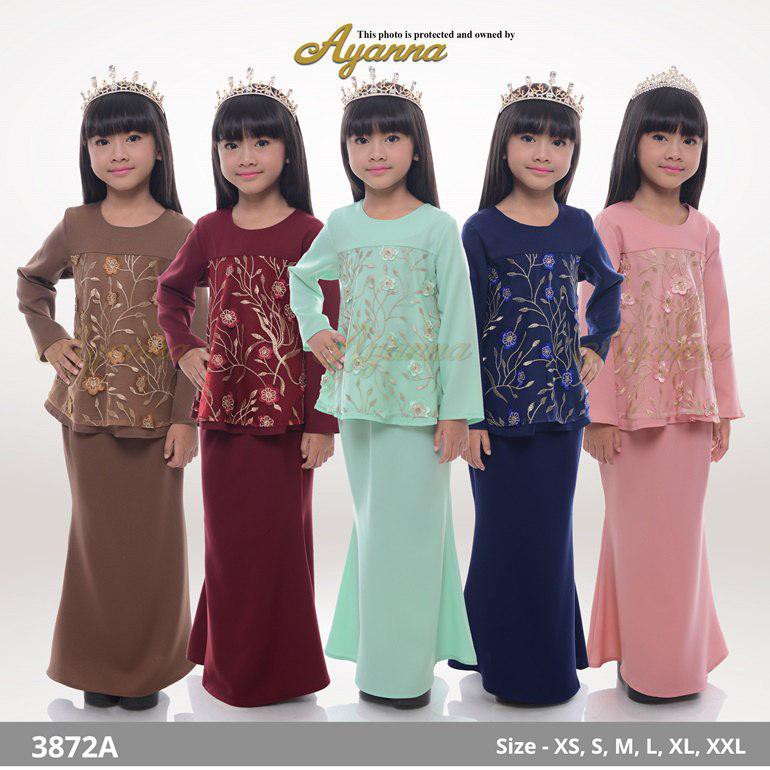 3872 Ayanna Shaheen Baju Kurung Moden Kanak kanak Baju 