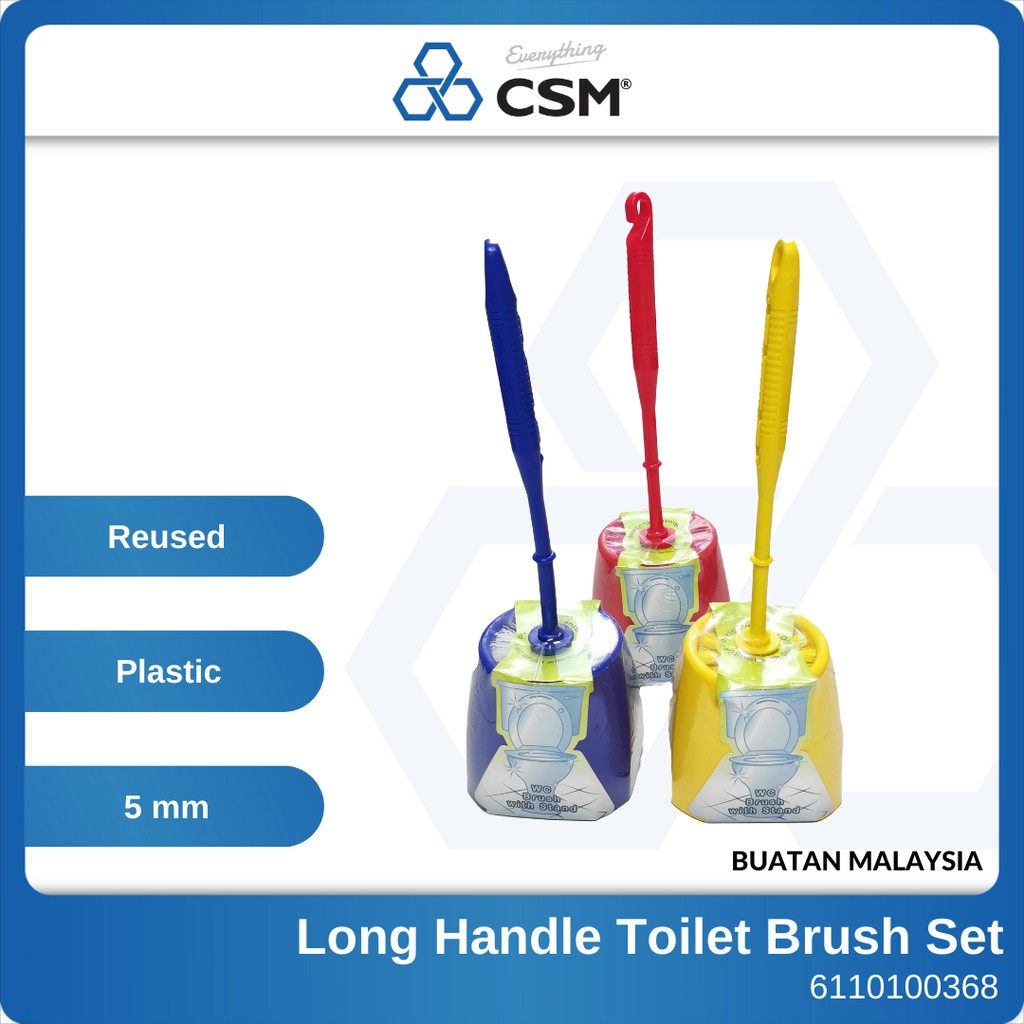 Csm Long Handled Wc Toilet Brush Single Set Berus Tandas Long Handle Brushing Cleaning Bathroom 3188