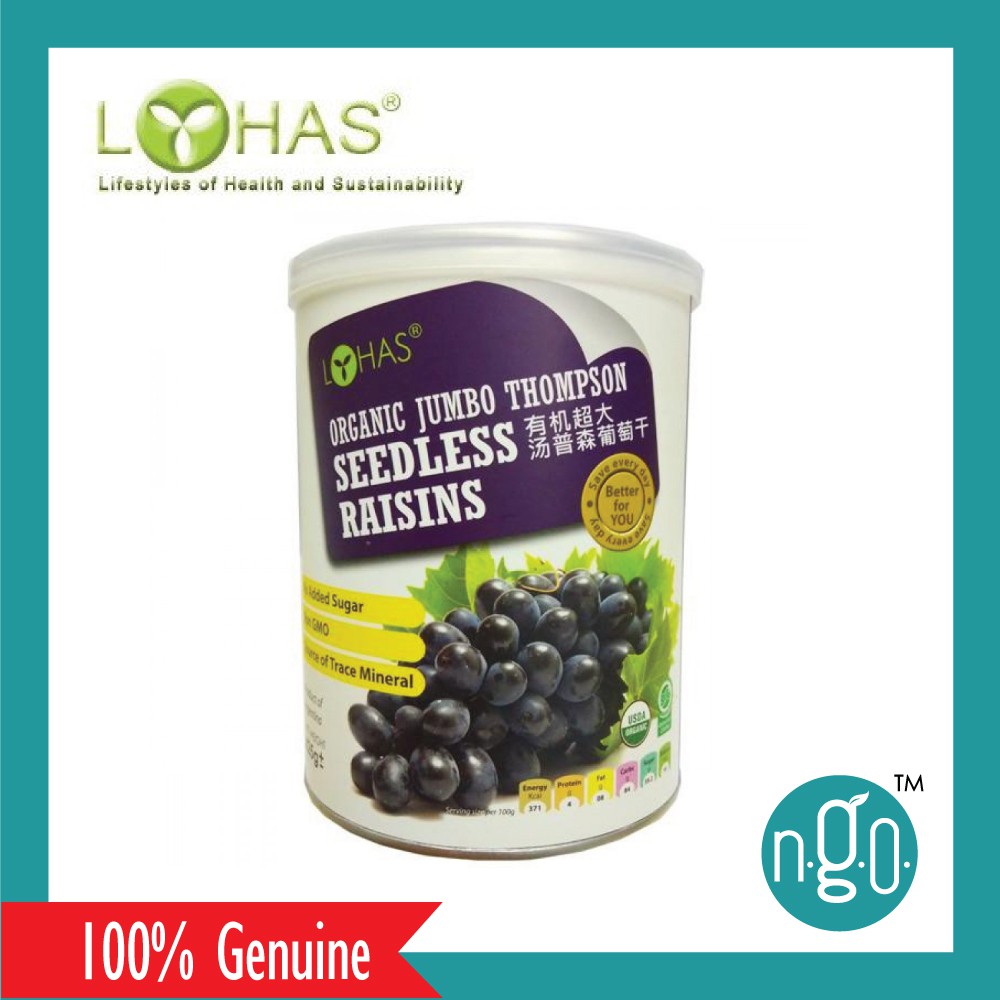 Lohas Organic Jumbo Thompson Raisin Seedless (425g/tin) Shopee Malaysia