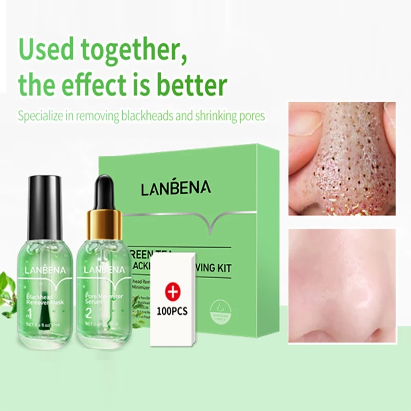 Lanbena Green Tea Blackhead Remover Kit ( 17Ml +17Ml ) 0D98873C88Ed36E0C8F1Bcdd0Ca13Dd8