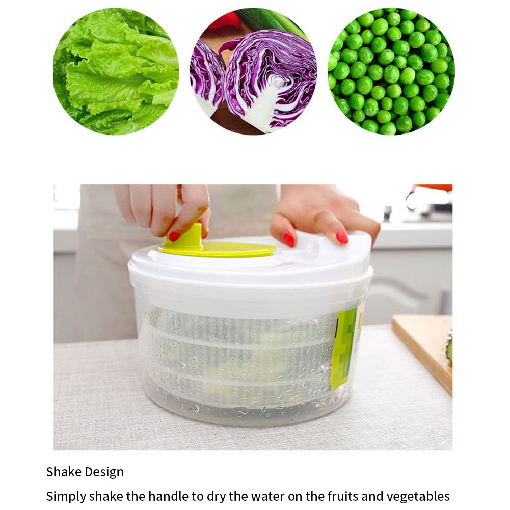 Large Manual Salad And Vegetable Washer Spinner Dryer Household Fruit