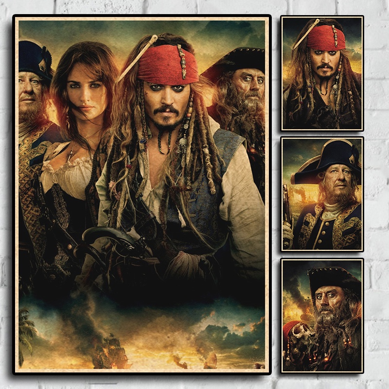 Captain Jack Sparrow's Fantasy Adventure Movie Pirates of the Caribbean: On Stranger Tides Home Decor Retro Poster