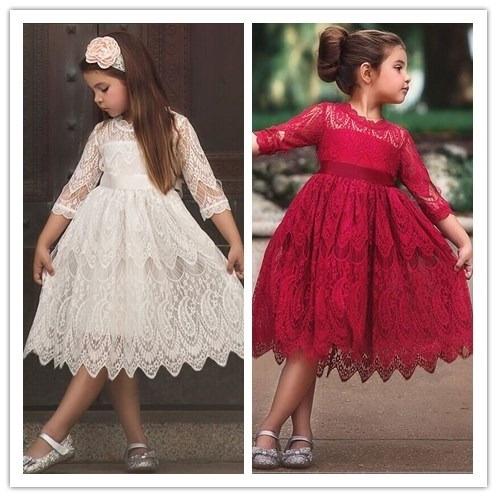 red and white dresses for kids