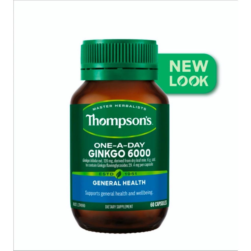 (Date 2027) Thompson Ginkgo 6000mg brain supplement, 60 tablets