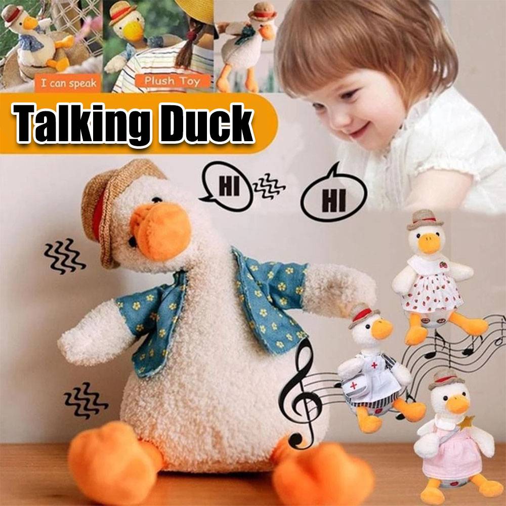 Children Talking Repeat Duck Toy Gift What You Say Plush Educational Toy Gifts Electric Doll Learn Speaker for Boys and Girls