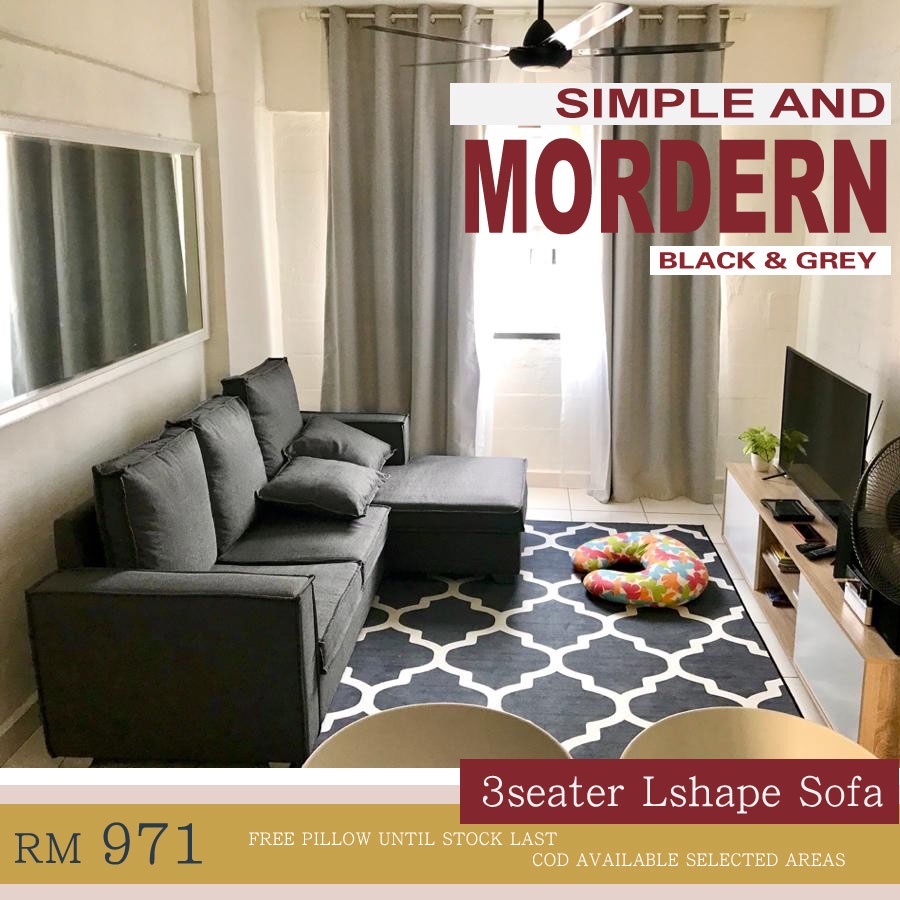 (Free shipping) Sofa 3 Seater / L Shape Sofa / Modern Sofa / Free