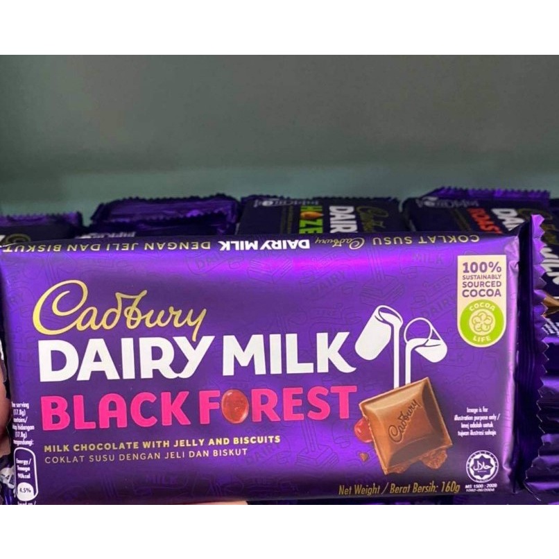 Cadbury Dairy Milk Black Forest 160g Shopee Malaysia