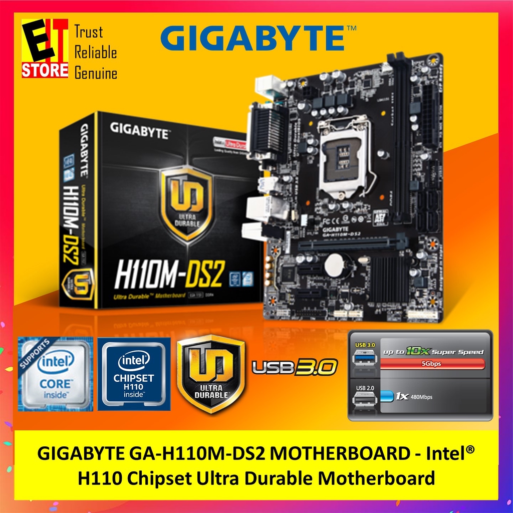 GIGABYTE GAH110MDS2 MOTHERBOARD Intel® H110 Chipset Ultra Durable