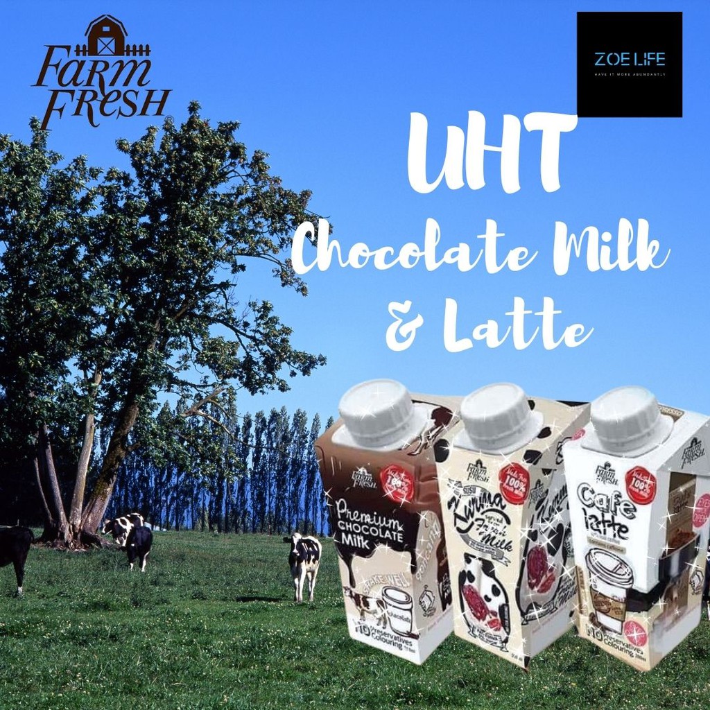[ DEALER PRICE ] UHT Farm Fresh Chocolate, Milk & Latte 200ml Minimum order 24pcs Shopee Malaysia