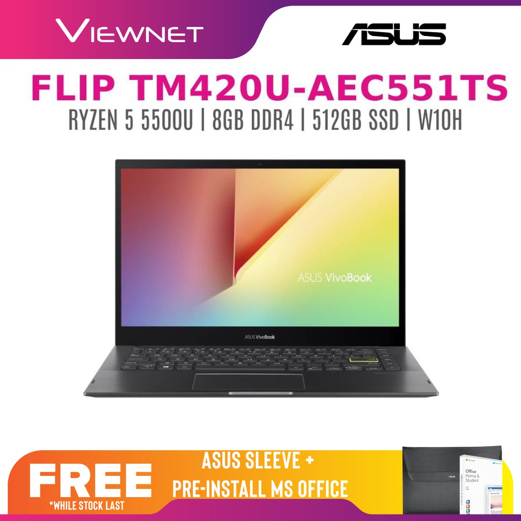 Asus Vivobook Flip 14 Tm420u Aec551ts 14 Fhd Touch Laptop Black R5
