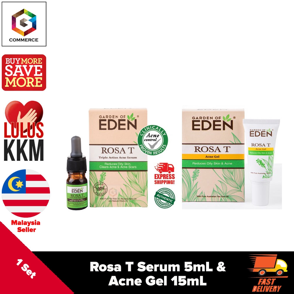 Garden Of Eden Rosa T Acne Serum 5ml Acne Gel 15ml Shopee Malaysia