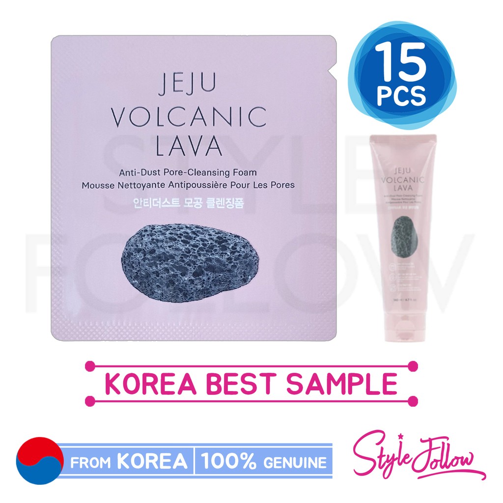the face shop jeju volcanic lava anti dust pore cleansing foam