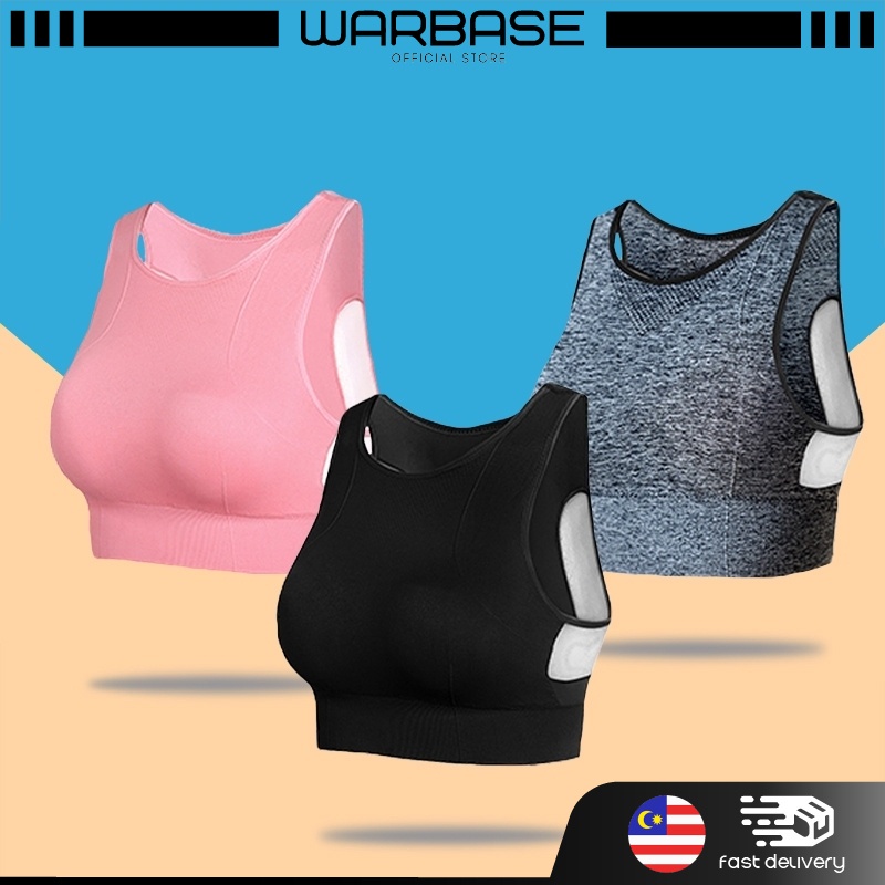 WARBASE Women Wireless Breathable Sportswear Slim Fit Sport Bra Racerback Removable Pad Gym Jogging Exercise - 7256