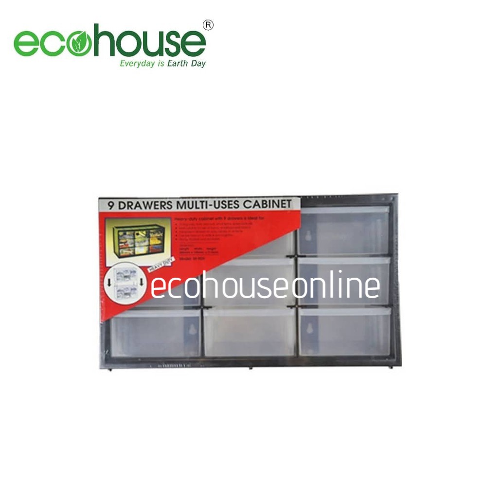 Ecohouse 9 Compartment Stackable Heavy Duty Drawers Plastic