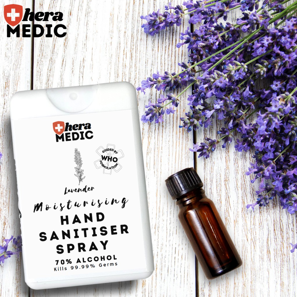 Lavender 100 Pure Essential Oil Hand Sanitizer Spray 70 Alcohol Moisturizing Antibacterial