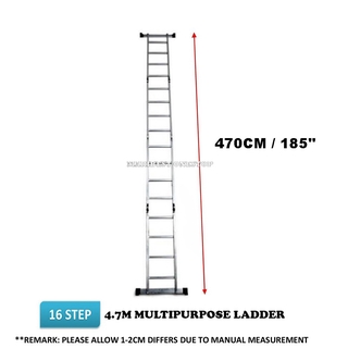 16 STEP (4.7M) / 12 STEP (3.7M) ALUMINIUM MULTIPURPOSE LADDER M37 / M47 ...