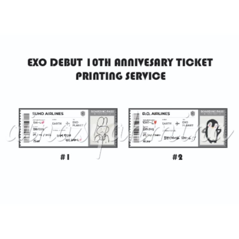 ‼️EXO DEBUT 10TH ANNIVERSARY CONCERT TICKET PRINTING SERVICE (FANMADE / FANKIT)‼️