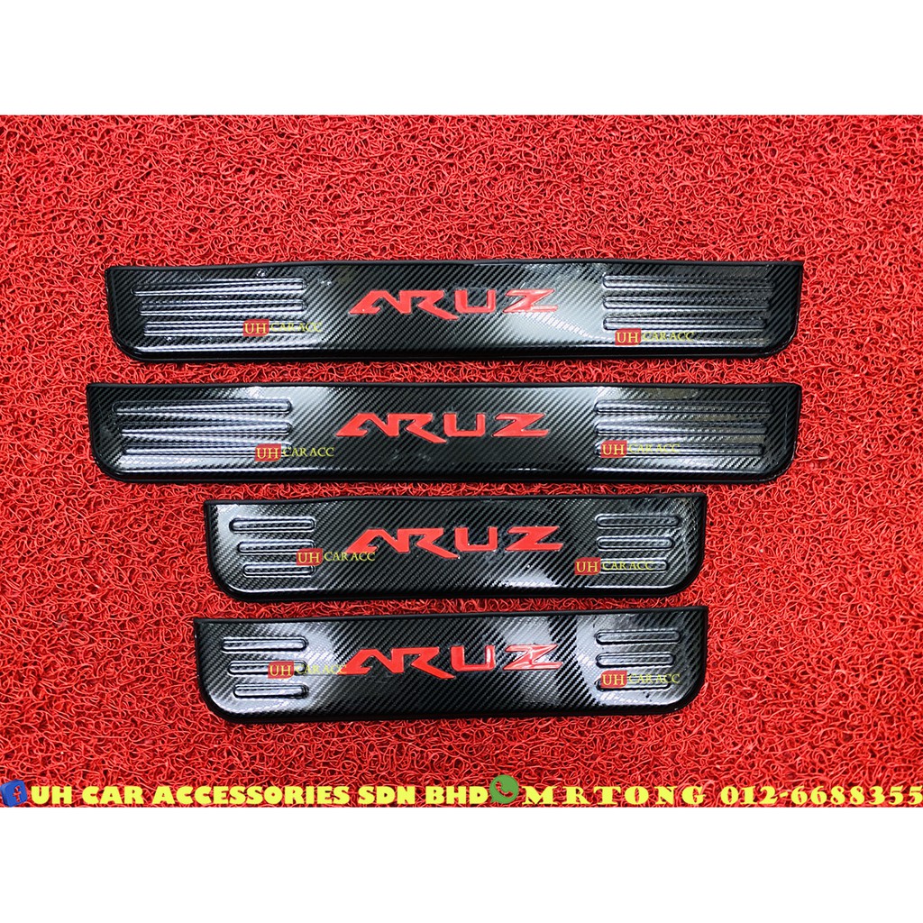 Perodua aruz side sill plate door step side step window step carbon