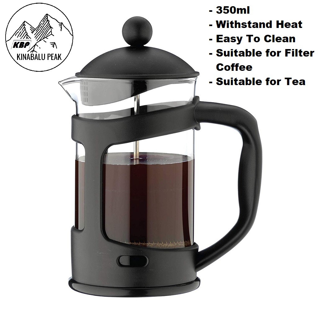 French Press Coffee Maker Portable Heat resistant Glass Tea Pot Coffee ...