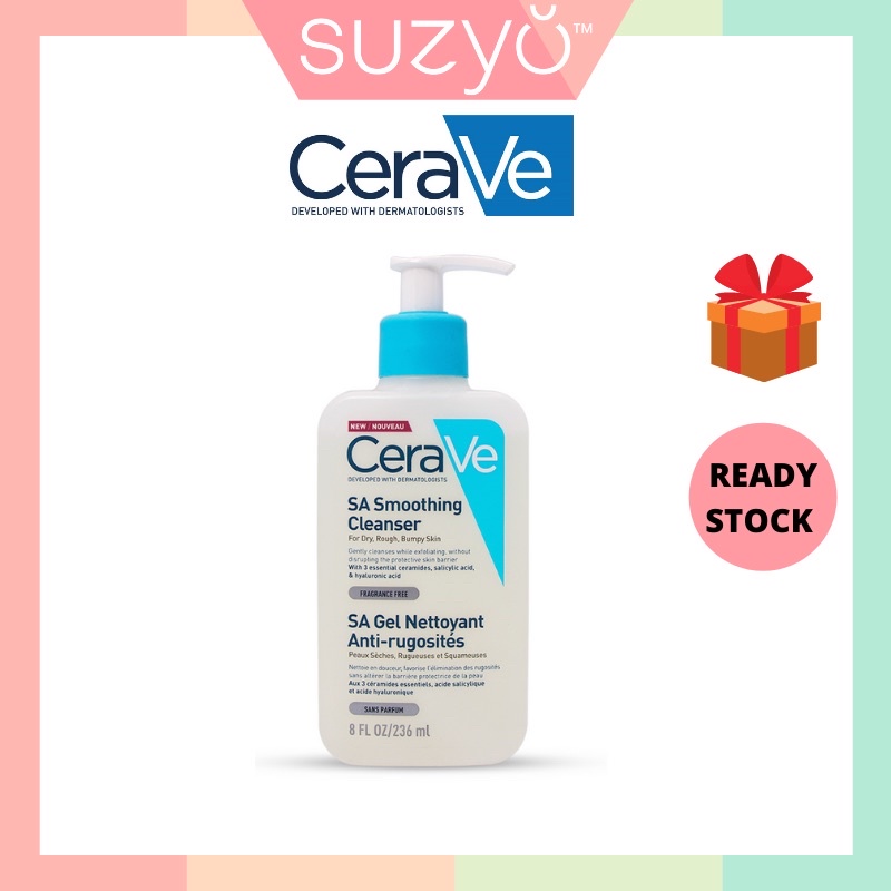 SUZYO MALL Cerave SA Smoothing Cleanser (236ml) for Dry, Rough, Bumpy