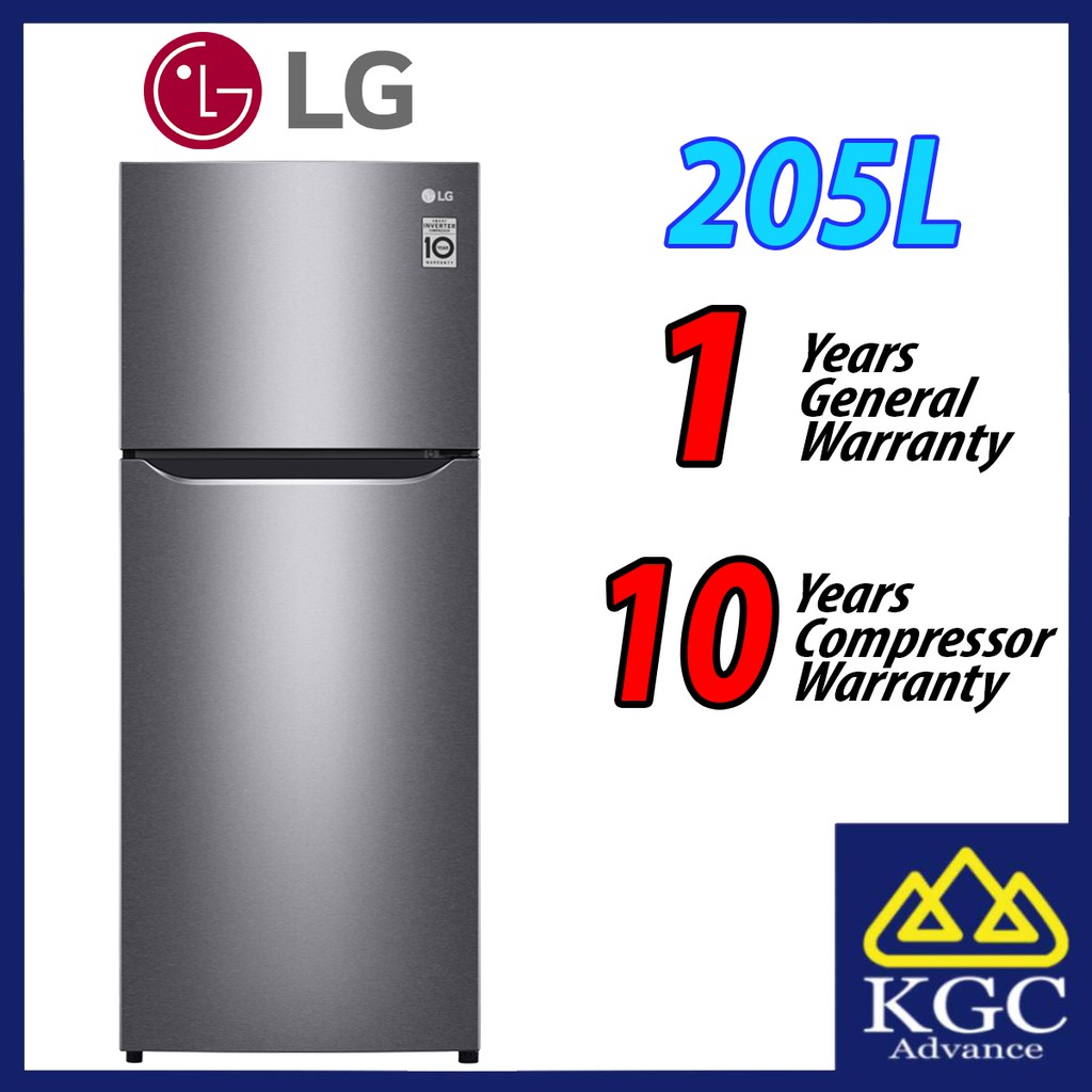 Free Shipping Lg 205l Fridge Gn B202sqbb 2 Door Top Freezer With Smart Inverter Compressor Refrigerator Shopee Malaysia
