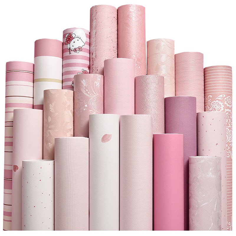 100cmx60cm Pink Self adhesive PVC Waterproof Wallpaper Wall Stickers Home Decor Living Room Bedroom Girl