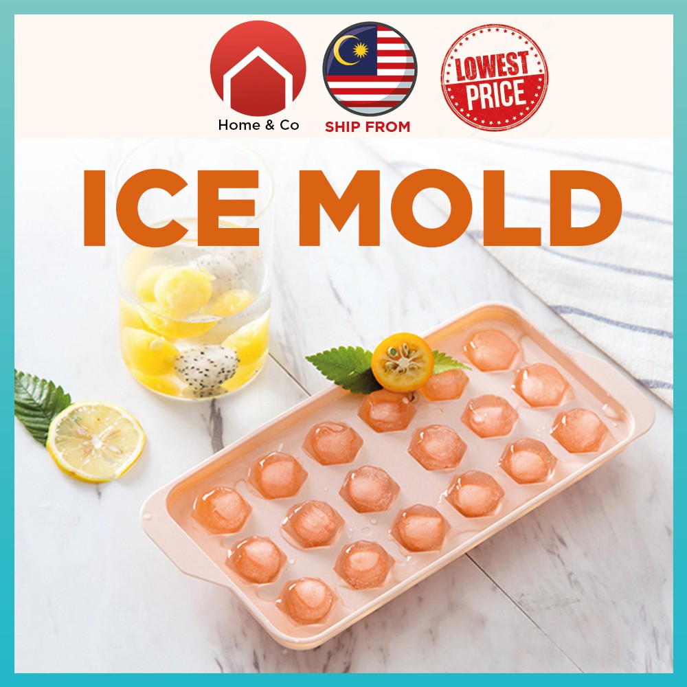 Ice Ball Maker Diamond Tray Ice Ball Mould 18 33 With Cover | Acuan Ais Bentuk Bulat | Acuan Ais 7 segi | Bekas Ais Batu