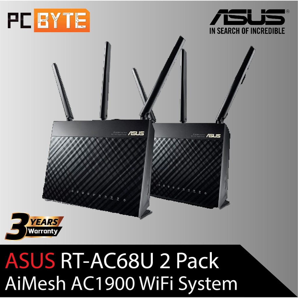 ASUS AiMesh AC1900 WiFi System RT-AC68U Routers (2 Pack) | Shopee Malaysia