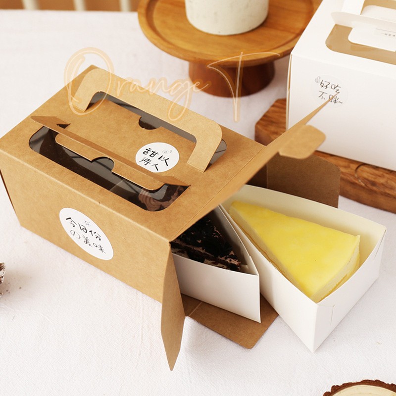 (Ready Stock) Slice Cake Box / Triangle Cake Box / Dessert Box / Food