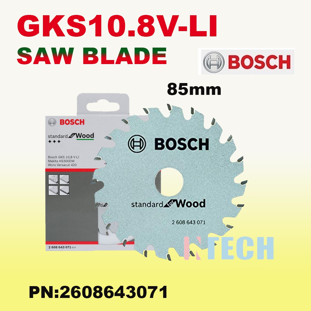 Bosch Circular Saw Blade Wood 2608643071 for GKS 10,8 V-LI 85mm 3-1/2" 