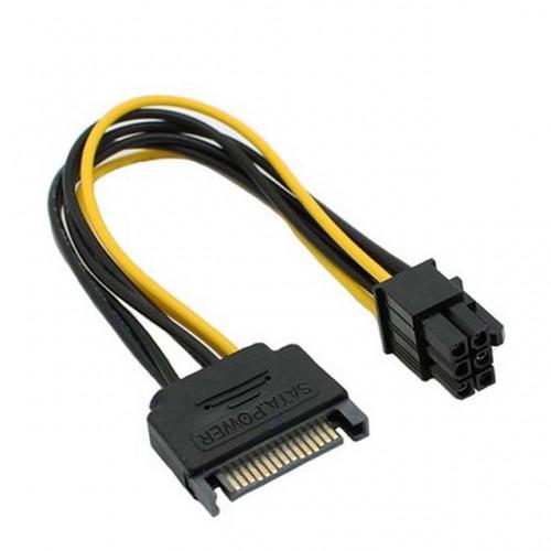 Sata Power Cable 15 Pin To 6 Pin Female PCIE Graphics Card Power Cord