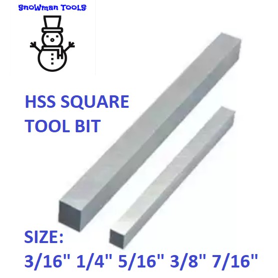 5 Pieces 3/8'' x 3/8'' x 3'' M42 HSS Square Tool Bits Lathe Cutter