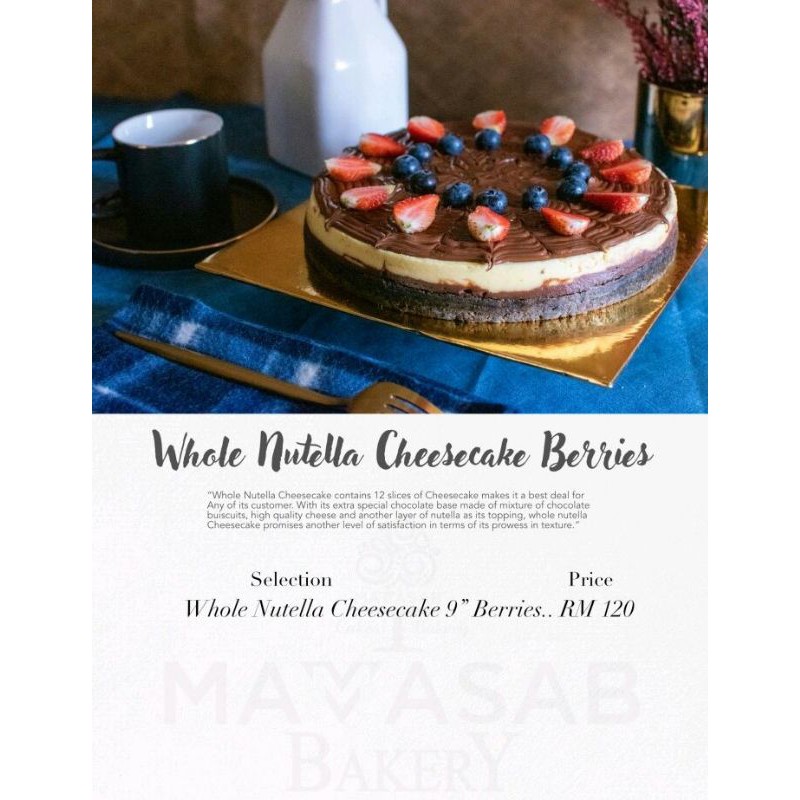 Whole Nutella Cheesecake Shopee Malaysia