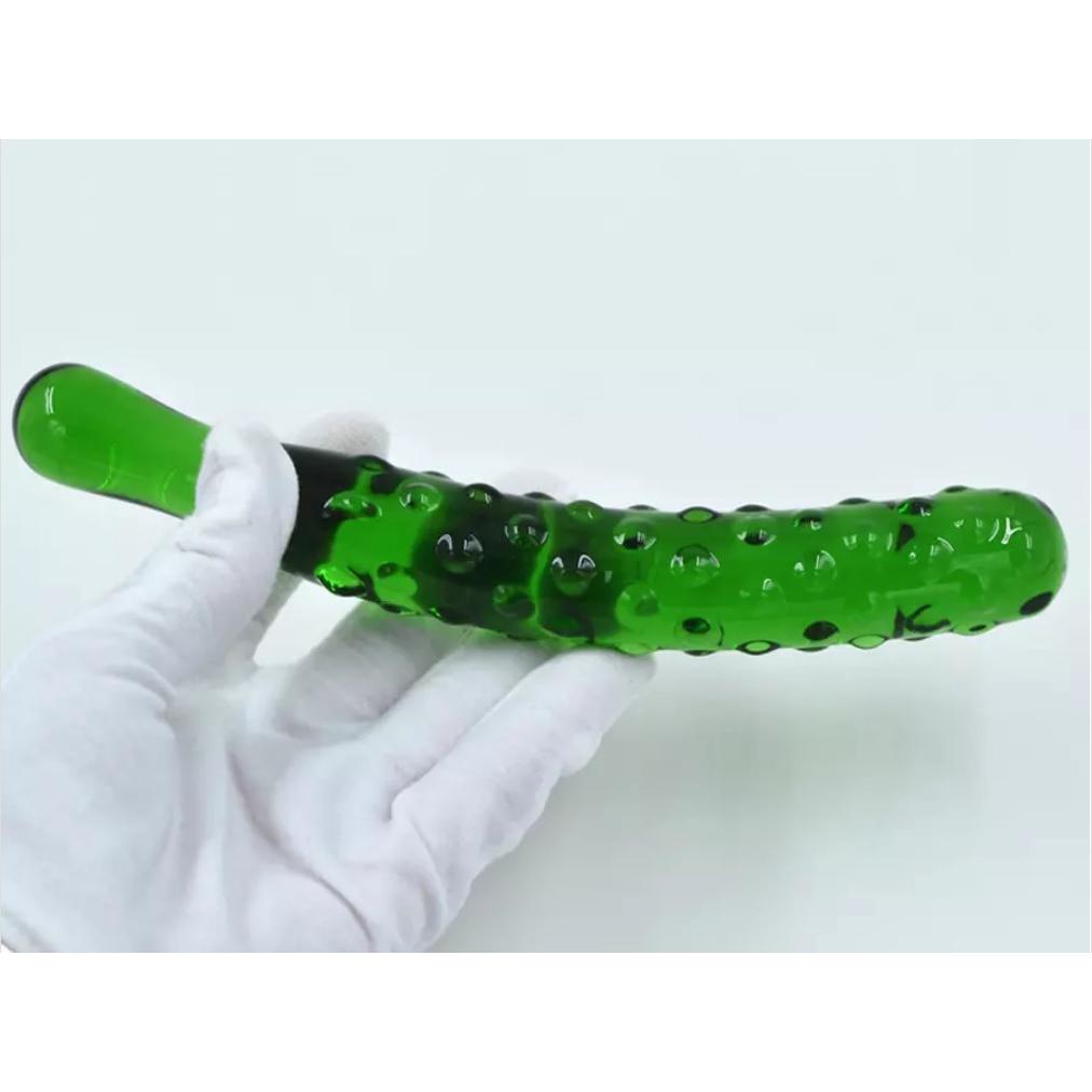 GLASS Dildo Realistic Cucumber Stimulating Butt