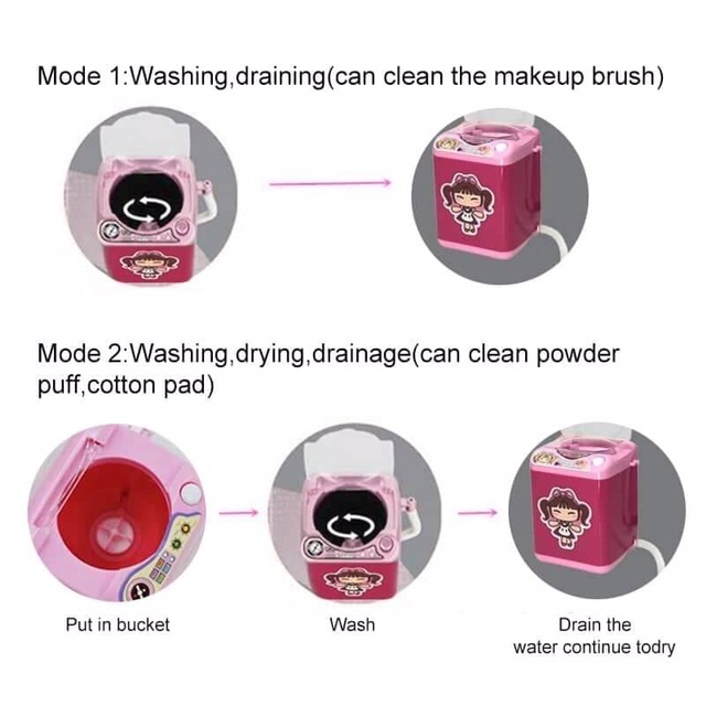 Jiecikou Makeup Brush Cleaner Automatic Cleaning Washing Machine Kids Pretend Play Educational Toy 2 