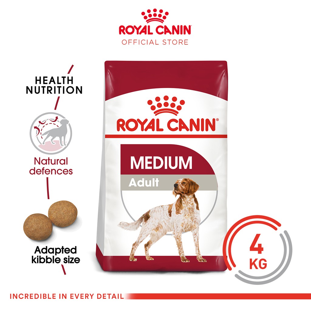 Royal Canin Medium Adult (4kg) Dry Dog Food Makanan Anjing Size