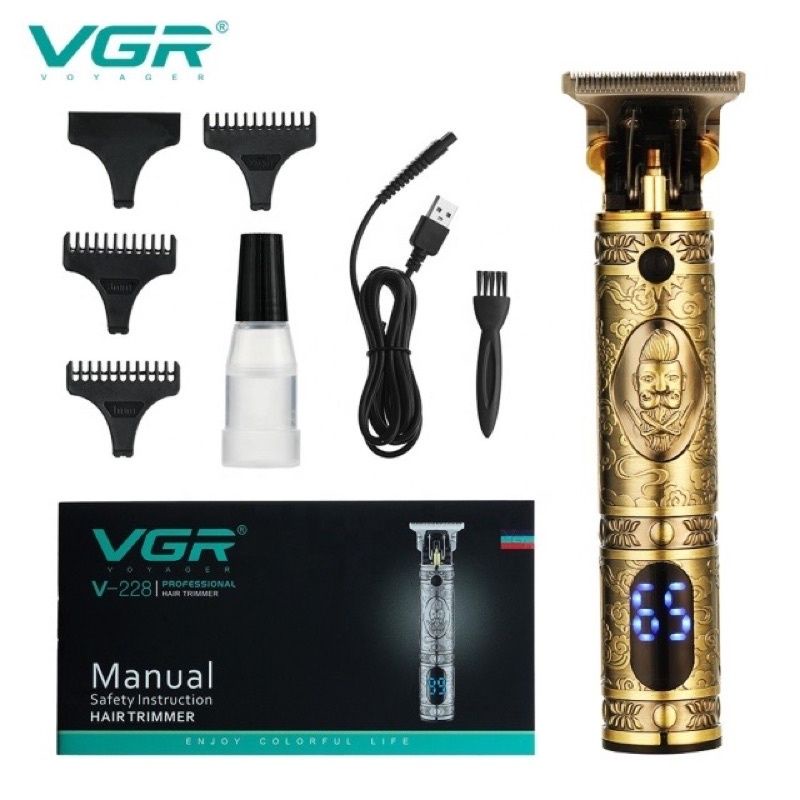 VGR V-228 Steel Cordless Clipper Professional Hair Trimmer Rechargeable Hair Clipper