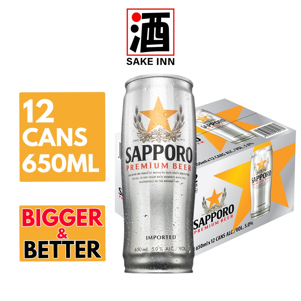 Sapporo Premium Can Beer 650ml x 12 (Expiry 1.10.2022) Shopee Malaysia
